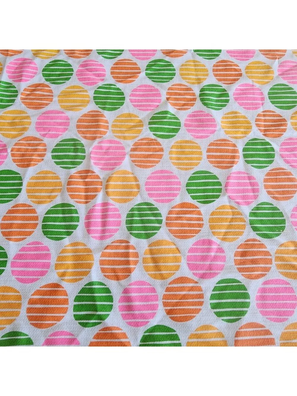 Vintage M. Lowenstein & Sons Mod Circle Fabric  1960s/1970s Retro 44x44in
